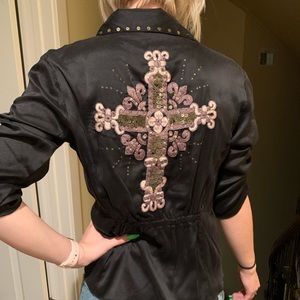 Bling button up shirt